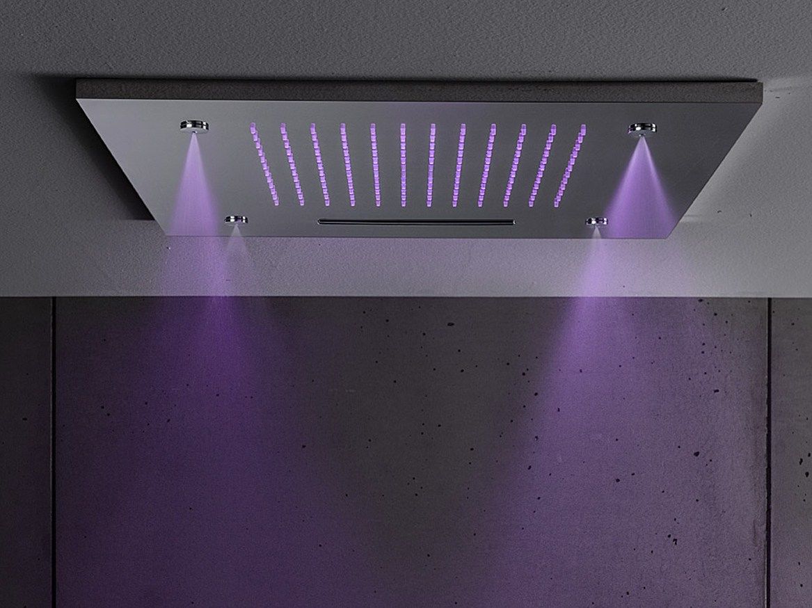 Светодиодная душевая головка из нержавеющей стали с 3 струями с хромотерапией Rubinetterie Mariani хромотерапия ARCH-00045160 - Вид №1