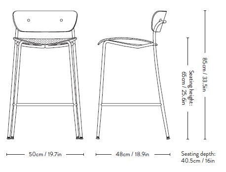 Высокий стул с мягким сиденьем &Tradition павильон ARCH-00148664 - Вид №4