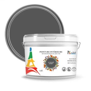 Краска для стен и потолков Paritet матовая цвет атласный графит 2.5 л