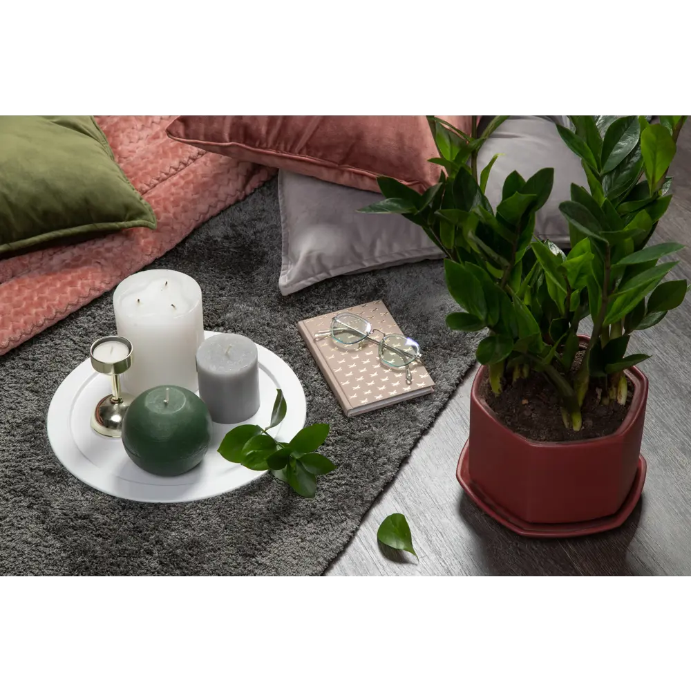 Подушка с пуговицей Бархат 43x43 см цвет зеленый 89112393 STLM-2119626 LINEN WAY  - Вид №6