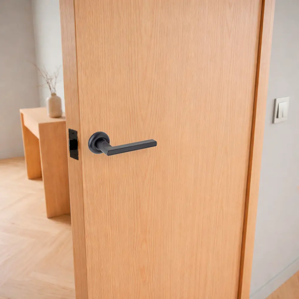 Дверная ручка на розетке Armex H-14050-P без запирания цвет черный STLM-2021583 - Вид №5