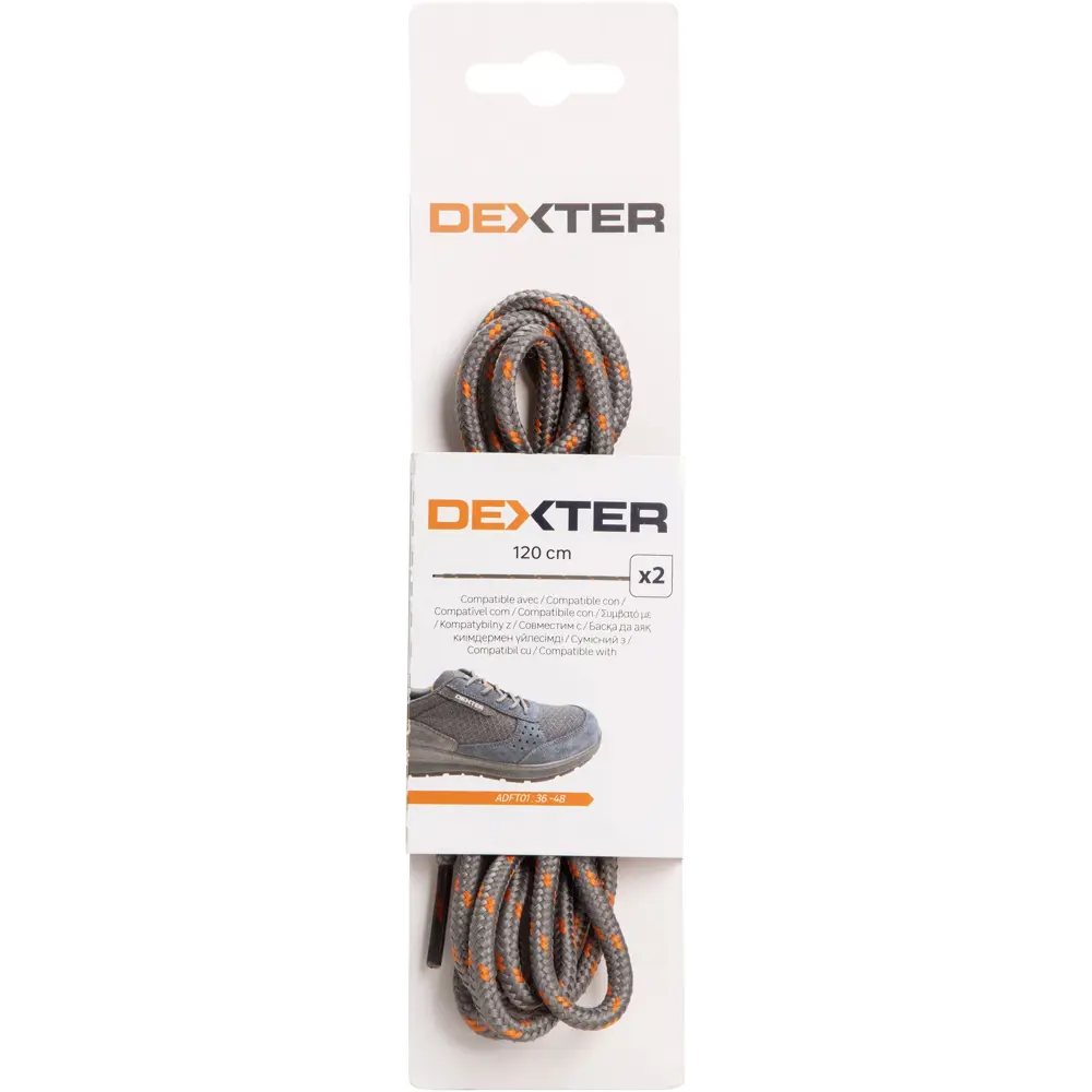 Шнурки Dexter 366-00264 цвет серо-оранжевый 120 см STLM-2041944 - Вид №3