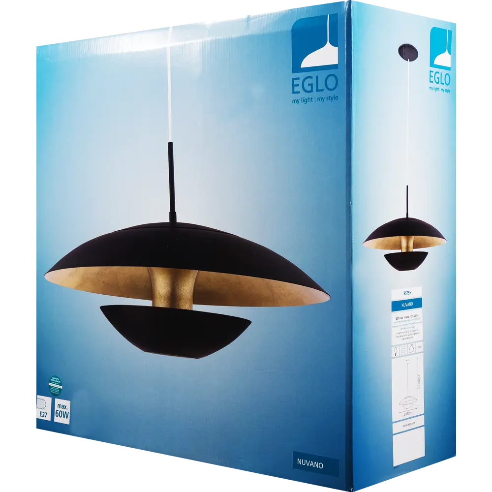 Подвесной светильник Eglo «Nuvano» 1xE27x60 Вт, цвет коричневый/золото 18559582 STLM-2124358  - Вид №8