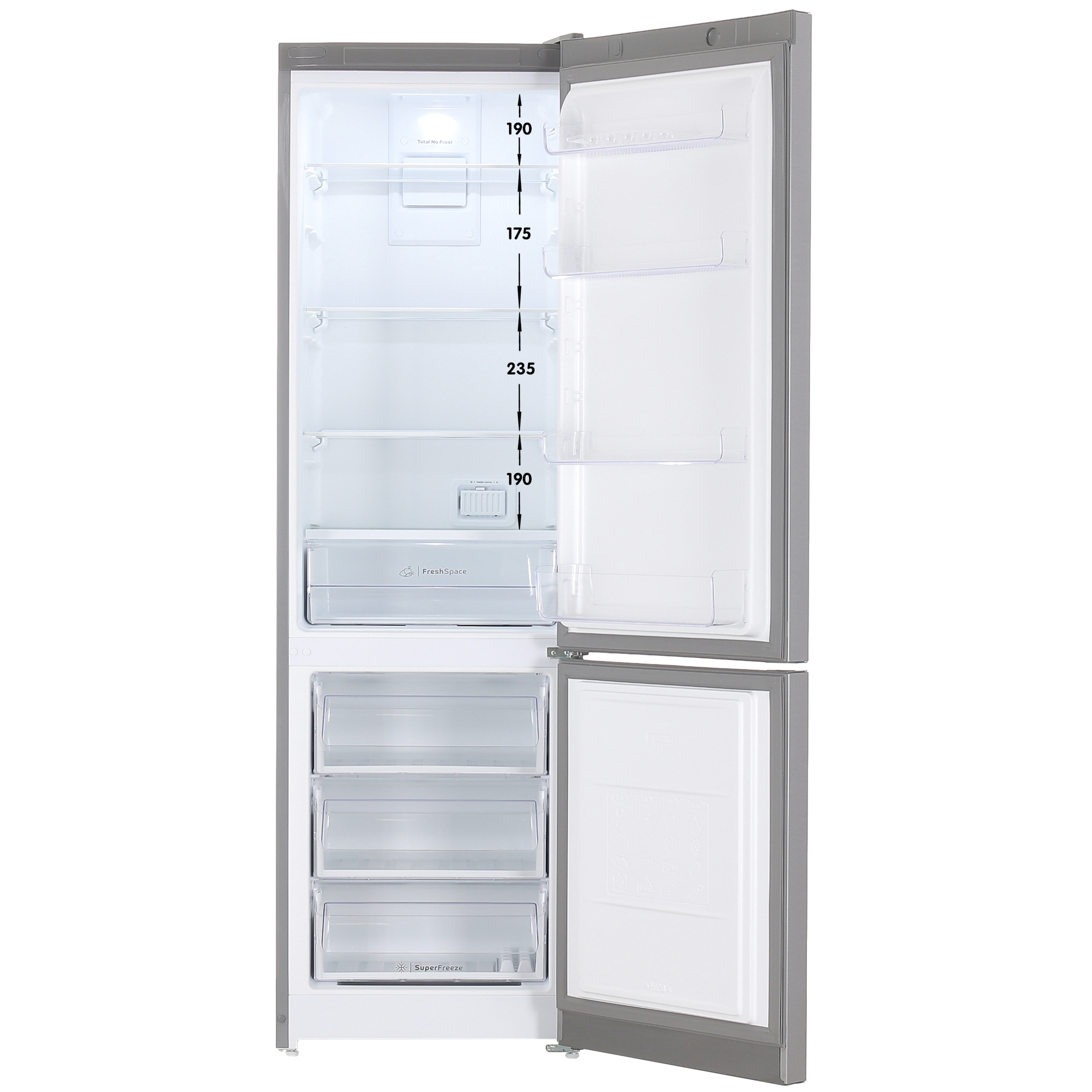 9082299 Холодильник с морозильником   Indesit ITS 5200 XB серебристый STDN-0072373 - Вид №1