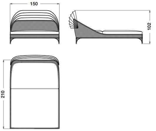 Садовая кровать из дерева и ткани с солнцезащитным козырьком CPRN HOMOOD открытый ARCH-00115074 - Вид №3