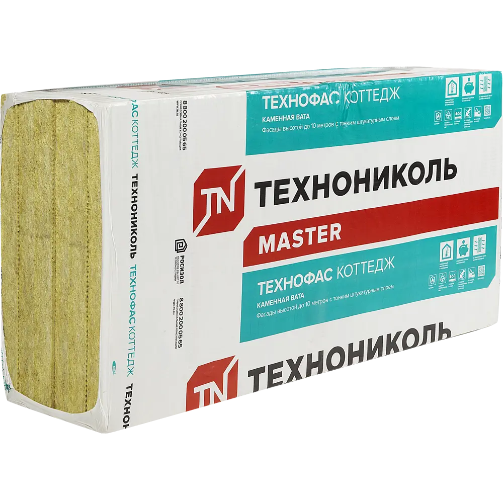 Каменная вата ТехноФас Коттедж 50 мм ТЕХНОНИКОЛЬ STLM-2192581