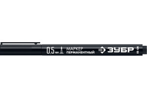 17617740 Перманентный маркер МП-50 черный, 0.5 мм экстра тонкий 06321-2 ЗУБР
