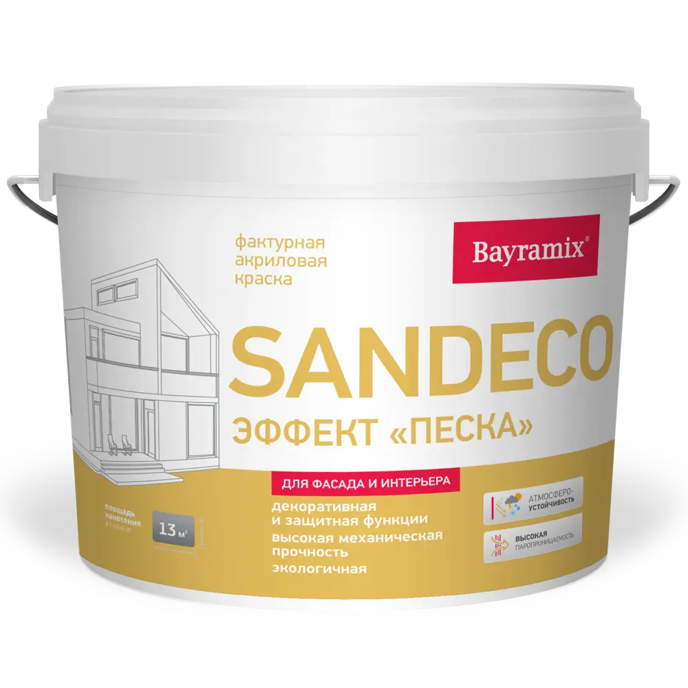 Штукатурка декоративная Bayramix Sandeco в цвете прозрачный 13 кг STLM-2124807