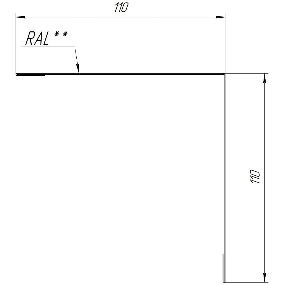 Планка для наружных углов 110x110 мм 2 м 0.4мм RAL 8017 Коричневый OPTIMA STLM-2121731 - Вид №1