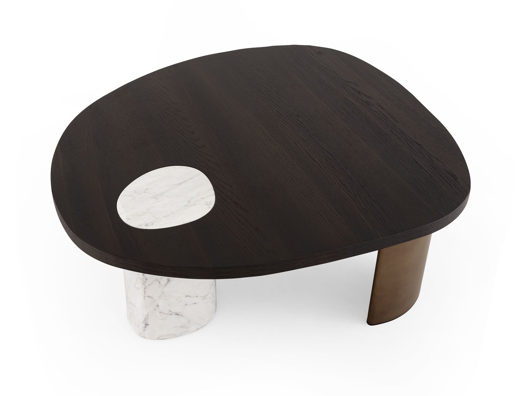 Журнальный столик из каррарского мрамора с деревянной столешницей Morica Design Haute Couture ARCH-00078736 - Вид №1
