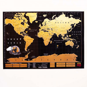0614 Карта мира true map черная BadLab
