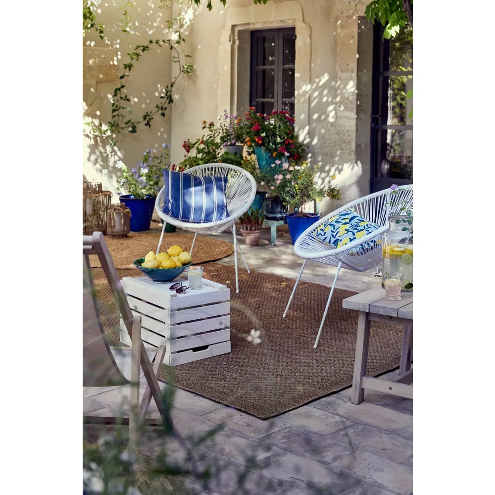 Стул садовый Акапулько 69x78.5x71.5 см сталь/искусственный ротанг белый Santreyd STLM-2078512 - Вид №14