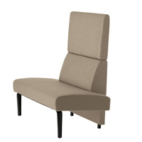 Ambit 1051 Модульная система сидений. Сиденье и спинка с обивкой. Ноги из литого алюминия. Линейное модульное сиденье L 120 см и спинка L 80 см, спинка H 126 см. Et al. Ambit