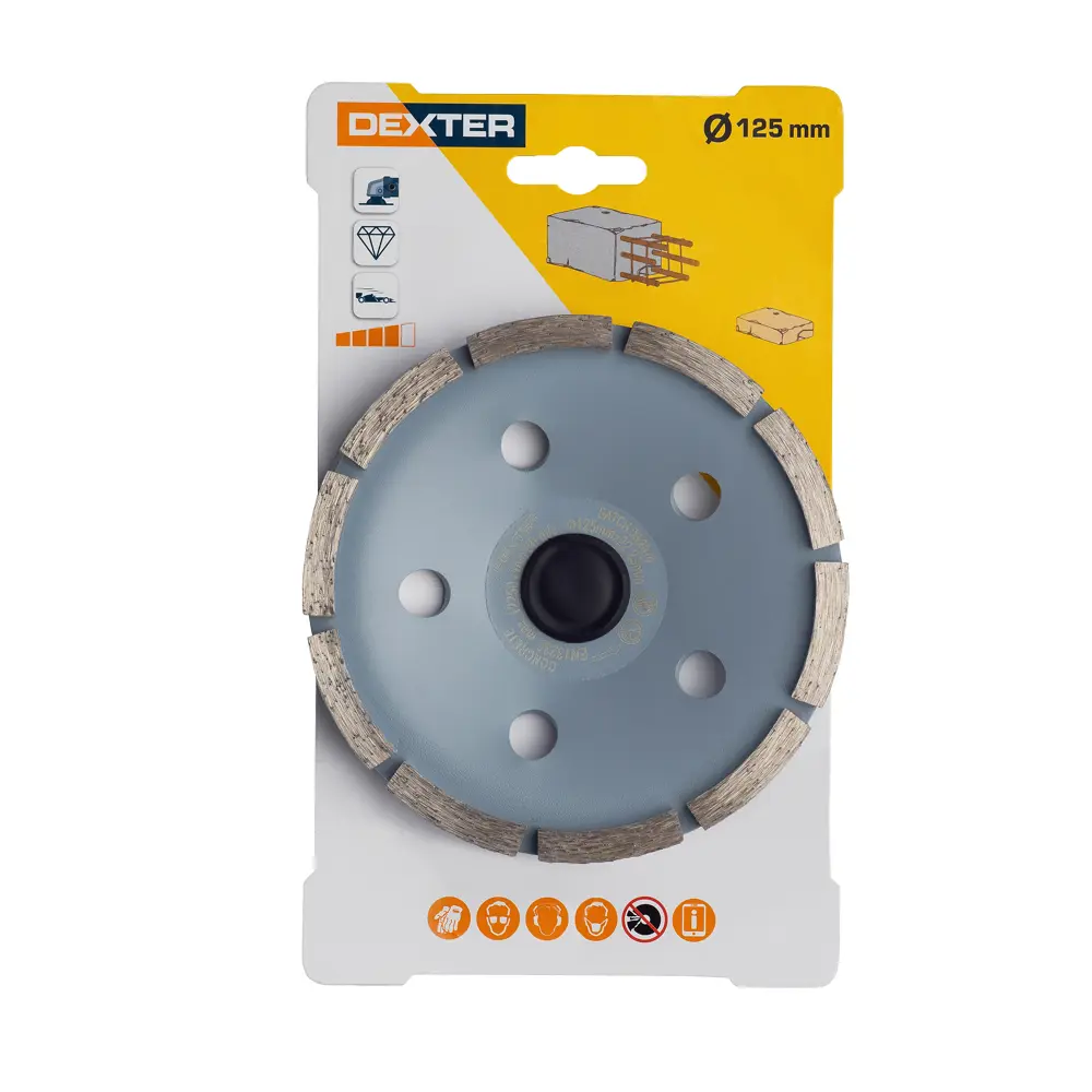 Алмазная чашка-диск Dexter 125 мм для шлифовки бетона 82007433 STLM-0017044 - Вид №1
