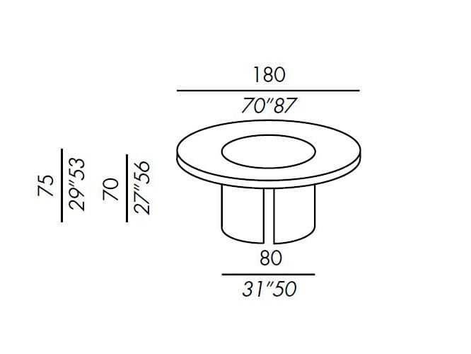 Круглый деревянный обеденный стол Meridiani ARCH-00102699 - Вид №6