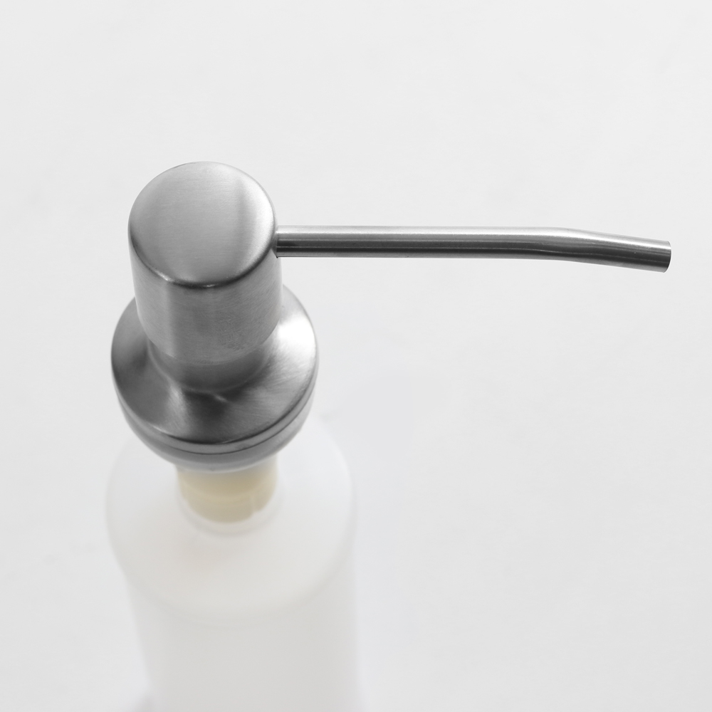 Дозатор для кухонной мойки из нержавеющей стали с элементами из пластика, цвет-сатин MELANA MLN-ZP-DS - Вид №2