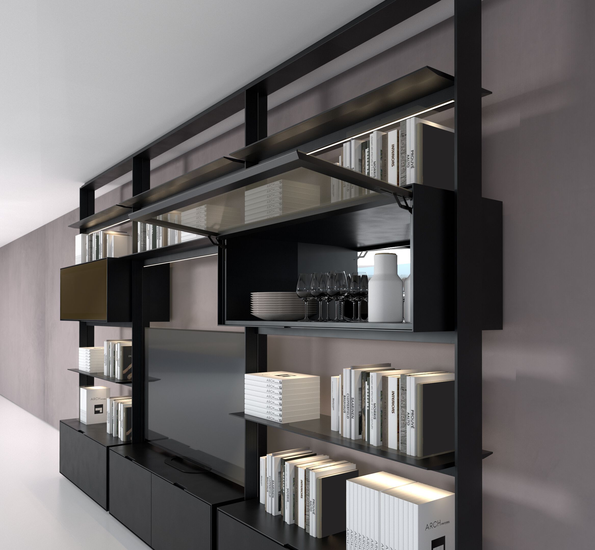 Экструдированный алюминиевый книжный шкаф B&B Italia FLAT.C FRAME ARCH-00061922 - Вид №8