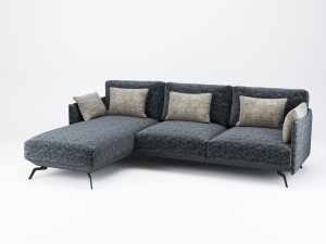 Тканевый диван с полуостровом