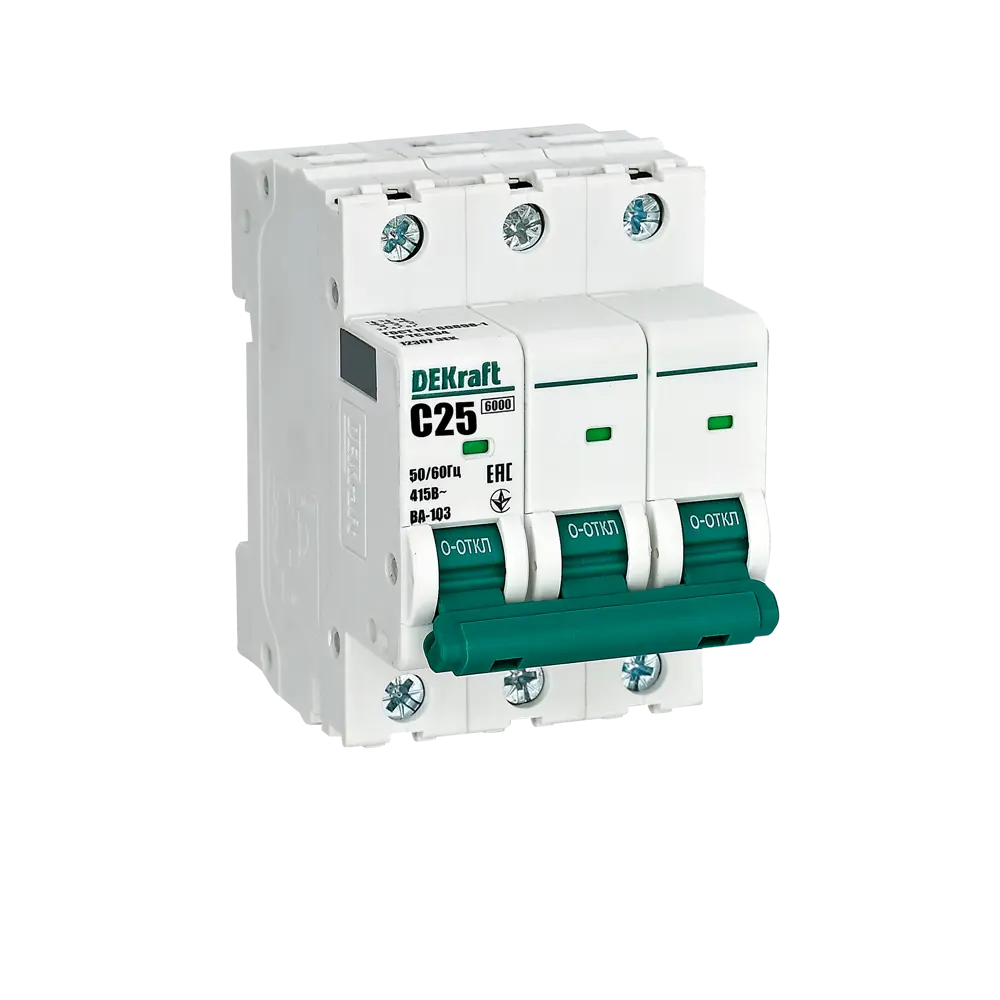 Автоматический выключатель DEKraft ВА-103 3P для надежной защиты сетей 84509388 STLM-0050965
