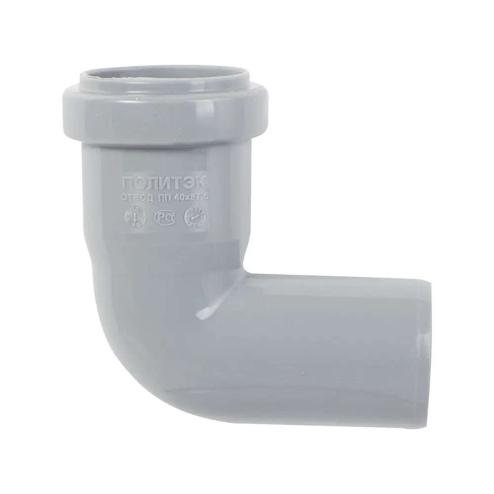 Колено канализационное ПОЛИТЭК 40 мм 87° для самотечной системы 11011469 STLM-0001048 - Вид №1
