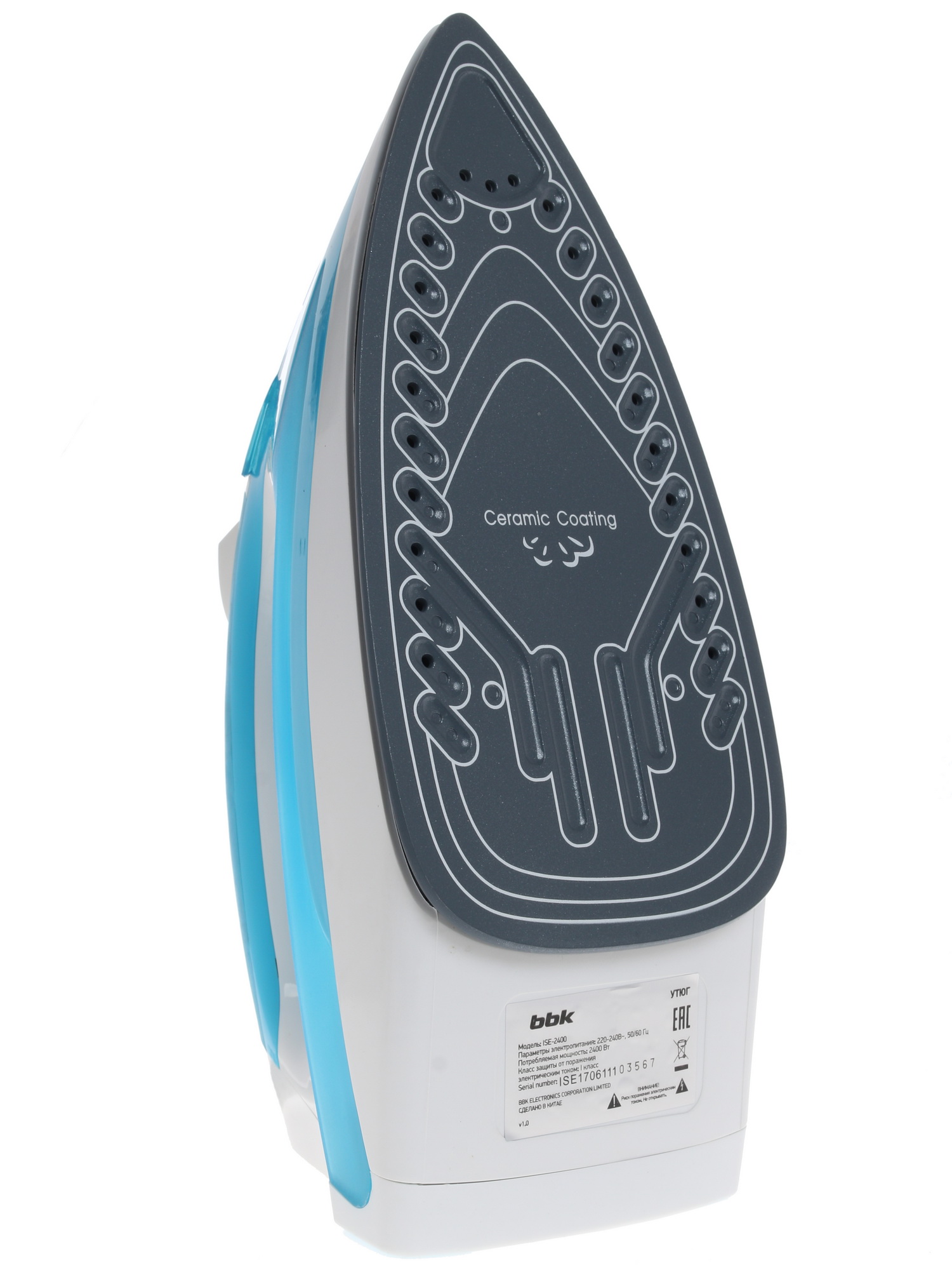 1186538 Утюг BBK ISE-2400 голубой STDN-0132620 - Вид №4
