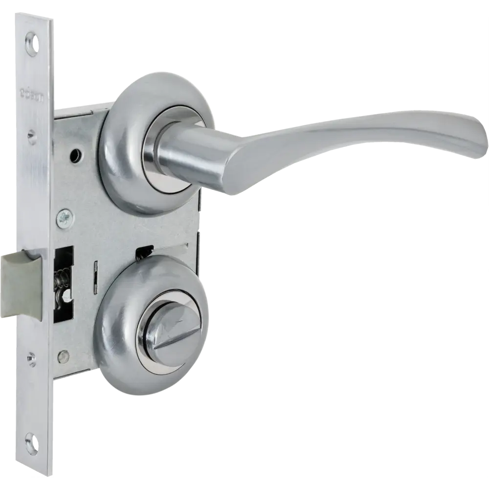 Дверные ручки Edson PS 14-Z01, с запиранием, комплект, цвет матовый хром STLM-2210251