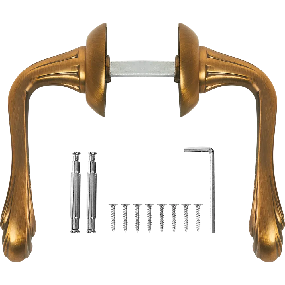 Дверные ручки Punto Rocco, без запирания, цвет кофе STLM-2202813 - Вид №1