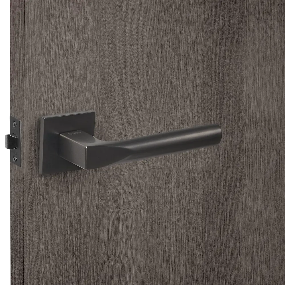 Дверные ручки Punto Cosmo без запирания комплект цвет графит STLM-2170285 - Вид №7