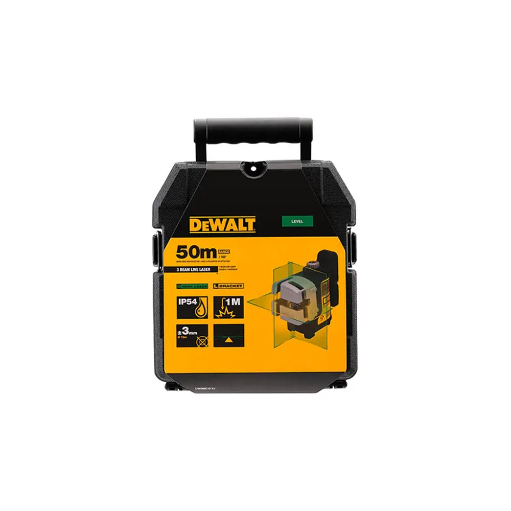 Уровень лазерный Dewalt DW089CG-XJ зеленый луч, дальность до 20 м STLM-2067386 - Вид №2