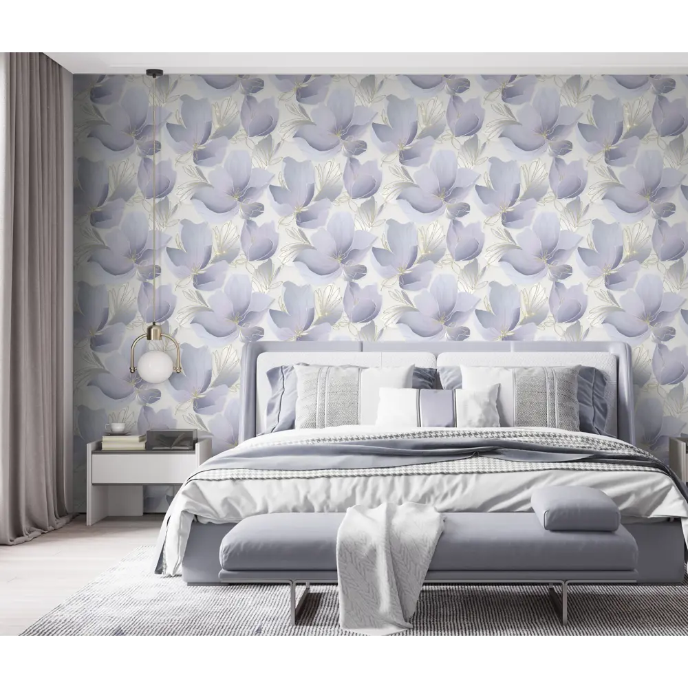 Флизелиновые обои WALLSECRET Lancome сиреневые с виниловым покрытием 86858300 STLM-0072079 - Вид №4