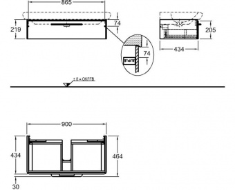 Тумба под раковину 90 см Keramag it! 819000000 Santreyd  - Вид №1