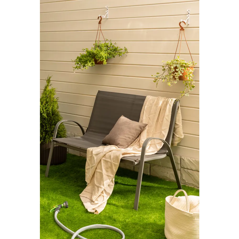 Скамья садовая Alma 113x69x91 см сталь тёмно-серый Santreyd STLM-2016807 - Вид №14