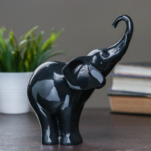Фигура "Слон" черный глянец 16х9х18см БЕЗ БРЕНДА