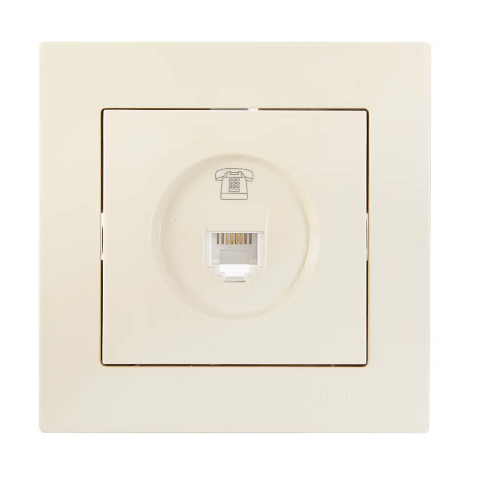 Телефонная розетка встраиваемая Lezard Vesna евро цвет кремовый STLM-2141836