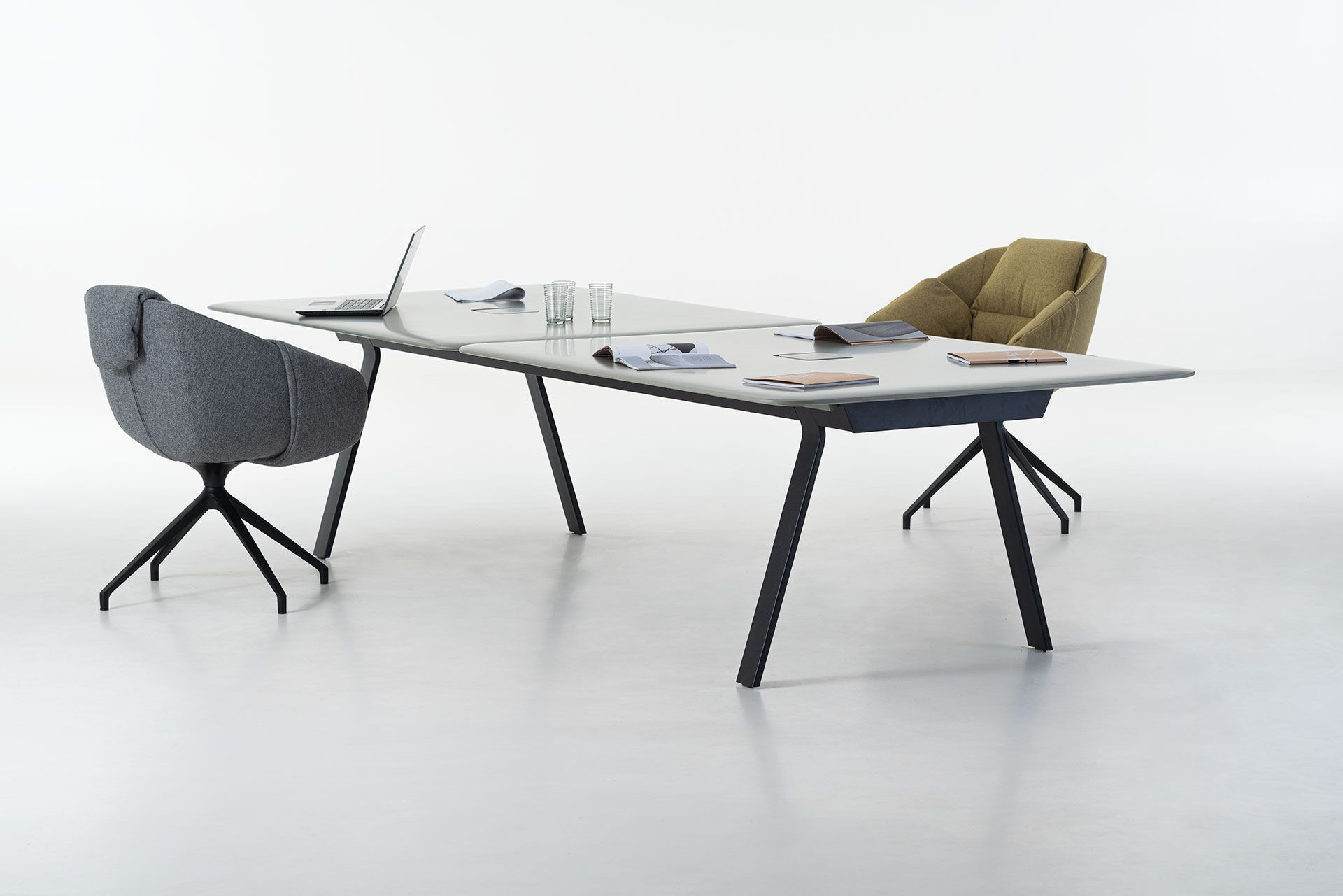 Модульный стол для совещаний из стали и дерева Nunc крыло ARCH-00000882 - Вид №1