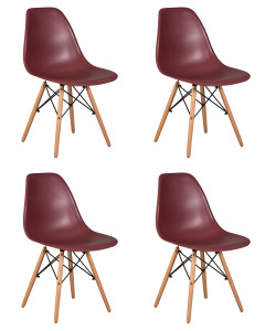 90560333 Комплект кухонных стульев 4 шт Dsw -pp638 80х53х46 см пластик цвет фиолетовый LMZL STLM-0282713 DOBRIN