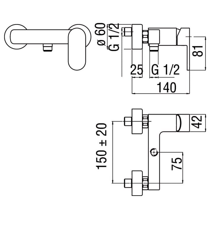 Смеситель для душа с ручным душем Nobili Up ARCH-00002728 - Вид №1