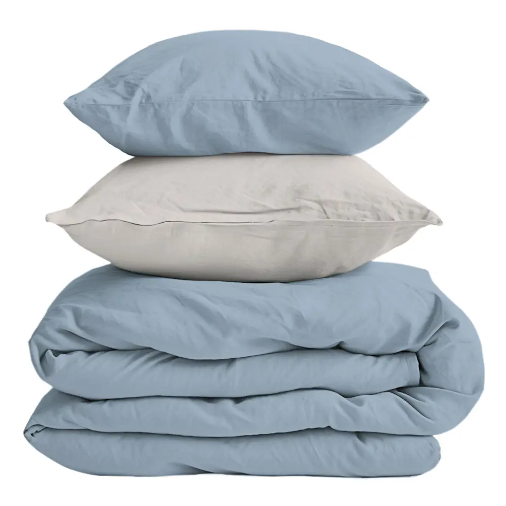 Комплект постельного белья НТК евро в нежных бежево-голубых тонах 89404954 STLM-1574119 - Вид №2