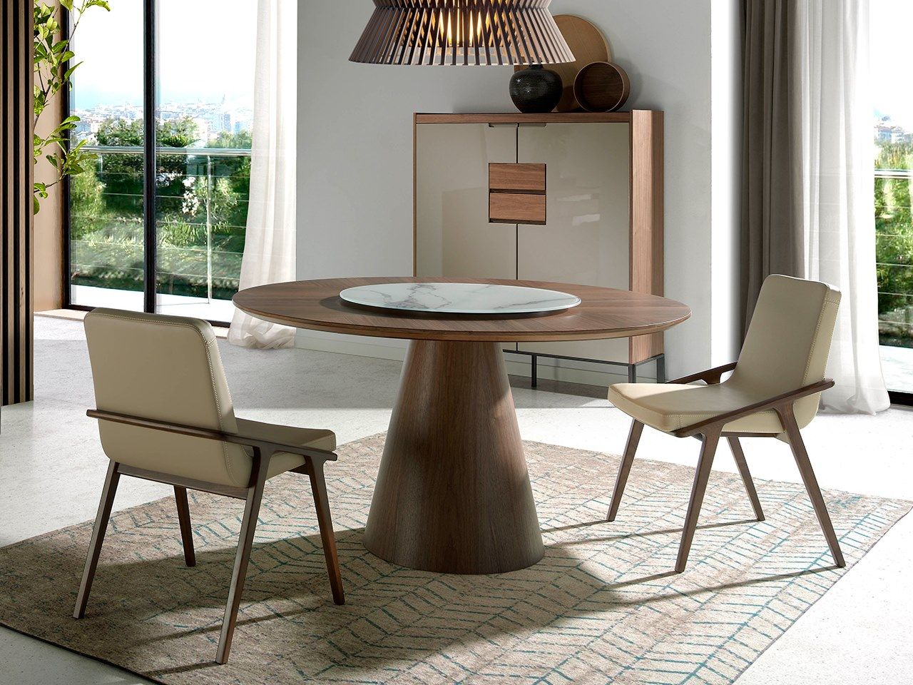 Круглый деревянный обеденный стол с Lazy Susan Angel Cerda Nature Life ARCH-00066121 - Вид №1