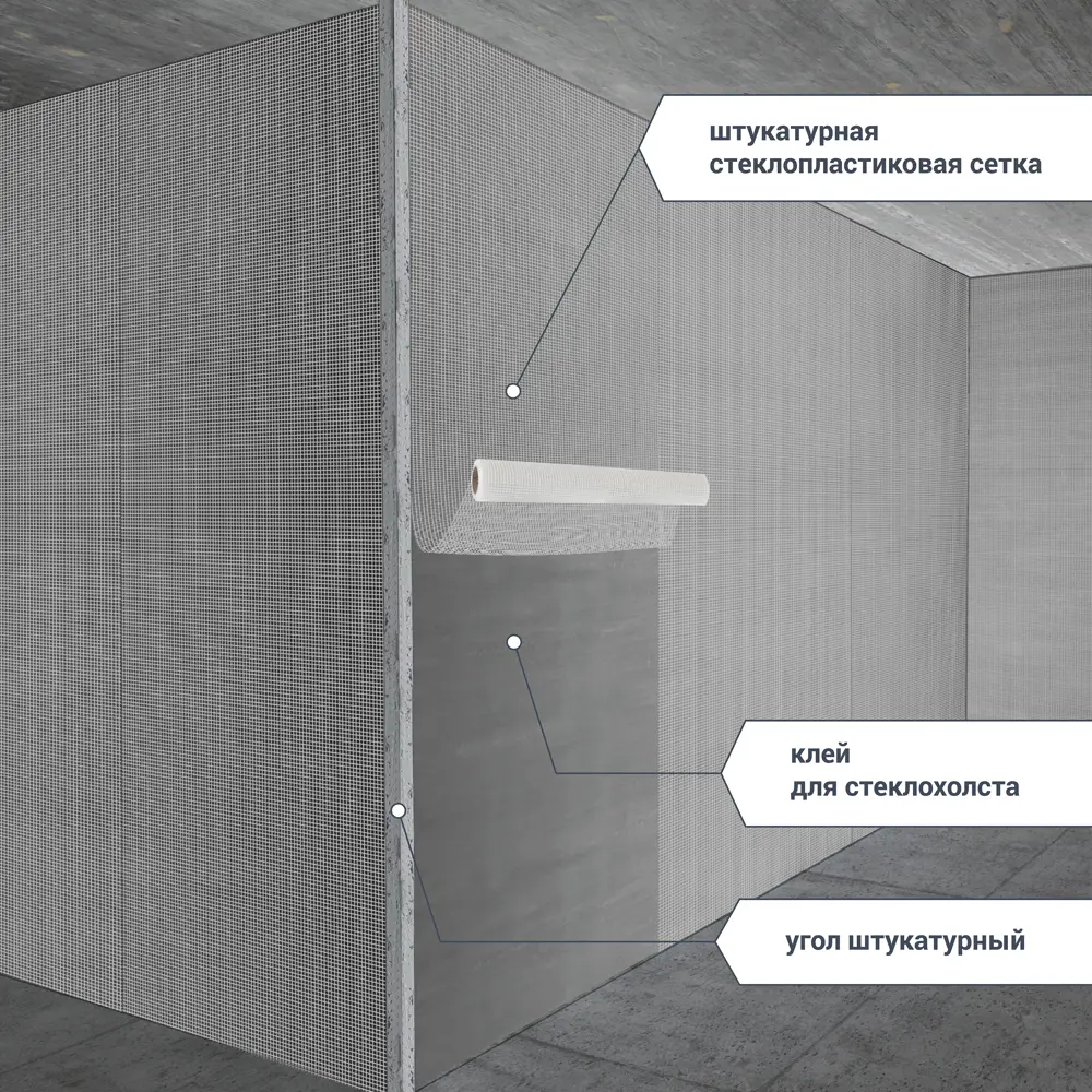 Сетка стеклотканевая малярная 2x2 Axton 50 г/м² 1x50 м STLM-2198859 - Вид №2