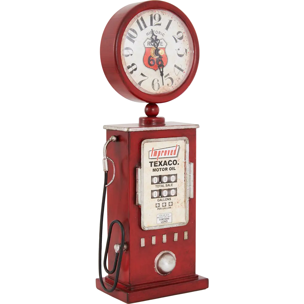 Часы настольные Dream River Бензоколонка металл цвет красно-белый ø13 см STLM-2109810 - Вид №2