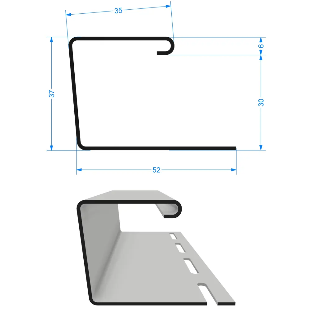 Профиль J30 для сайдинга Docke цвет белый DÖCKE STLM-2021188 - Вид №1