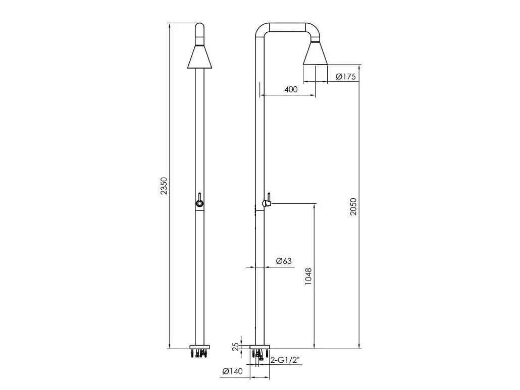 Напольная душевая колонна из нержавеющей стали JEE-O конус ARCH-00148265 - Вид №6
