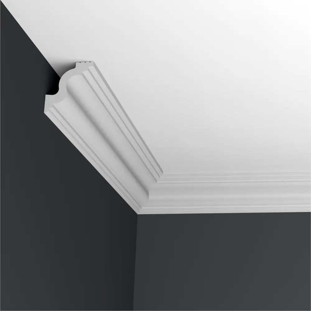 Плинтус потолочный экструдированный полистирол Inspire 06004E белый 40x45x2000 мм STLM-2020194 - Вид №2