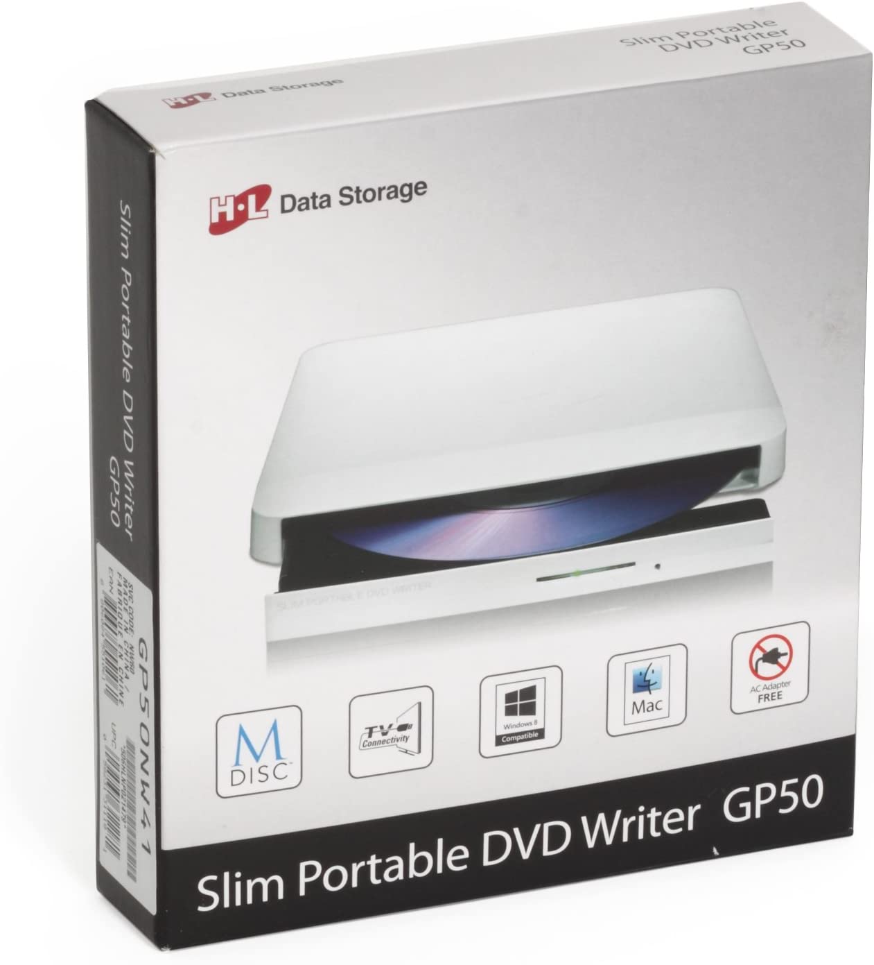 GP50NW41.AUAE12W dvd-rw ext. white slim ret. usb2.0 LG Santreyd  - Вид №6