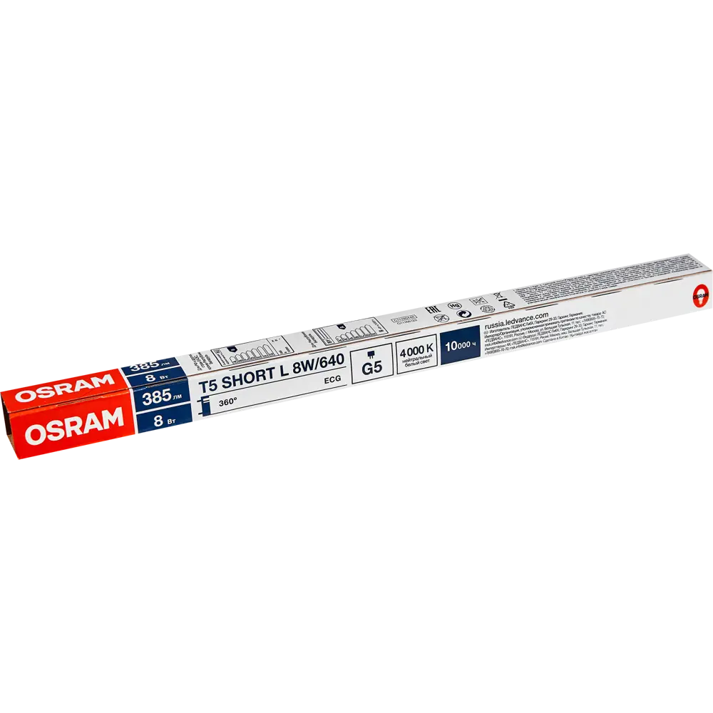 Лампа люминесцентная Osram G5 56 В 8 Вт туба 385 лм цвет света нейтральный белый STLM-2054451 - Вид №3