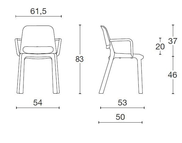 Полипропиленовый садовый стул с подлокотниками Diemme Nuke ARCH-00074127 - Вид №6