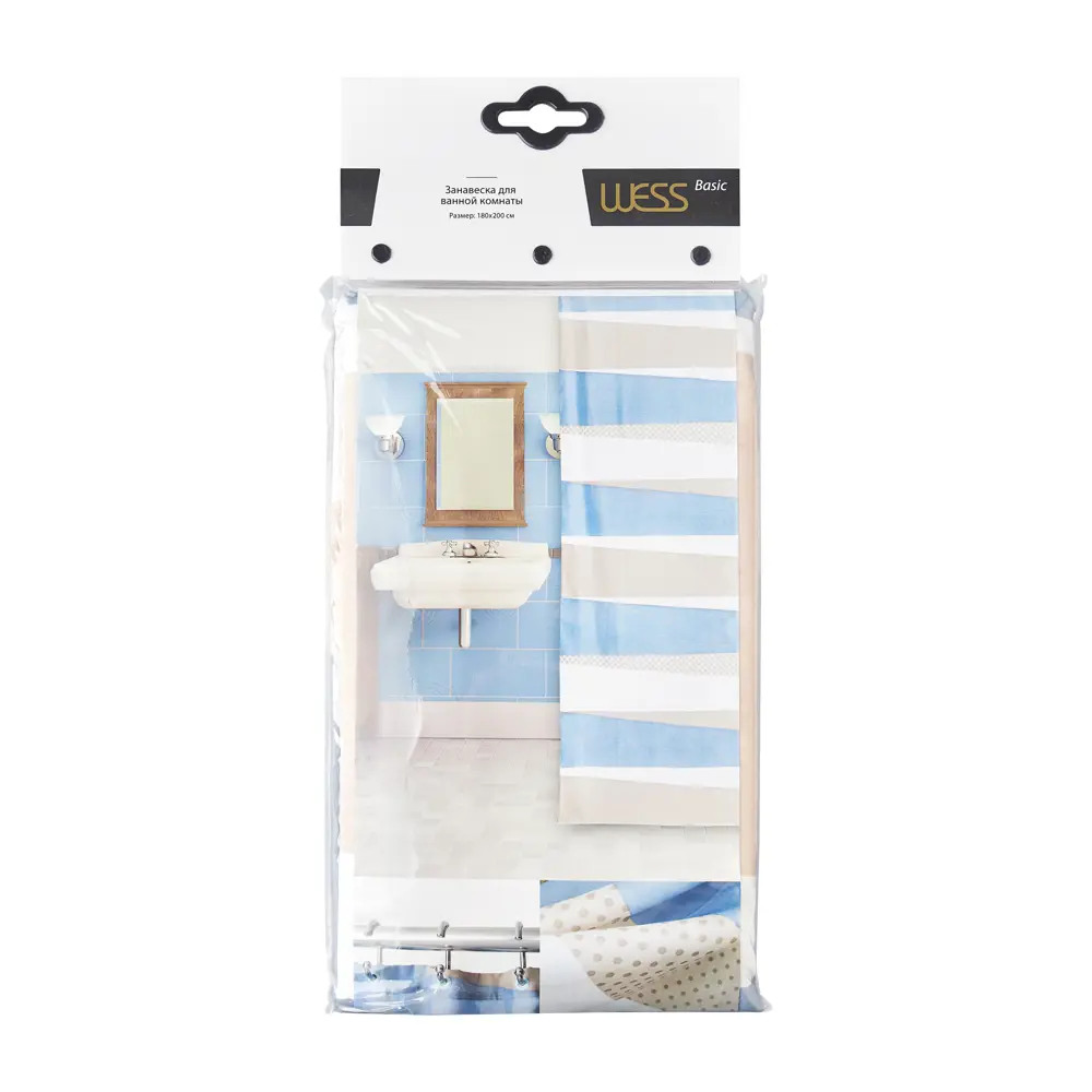 WESS Elpoa - Штора для ванной с растительным орнаментом 180×200 см 89365416 STLM-0972845 - Вид №4