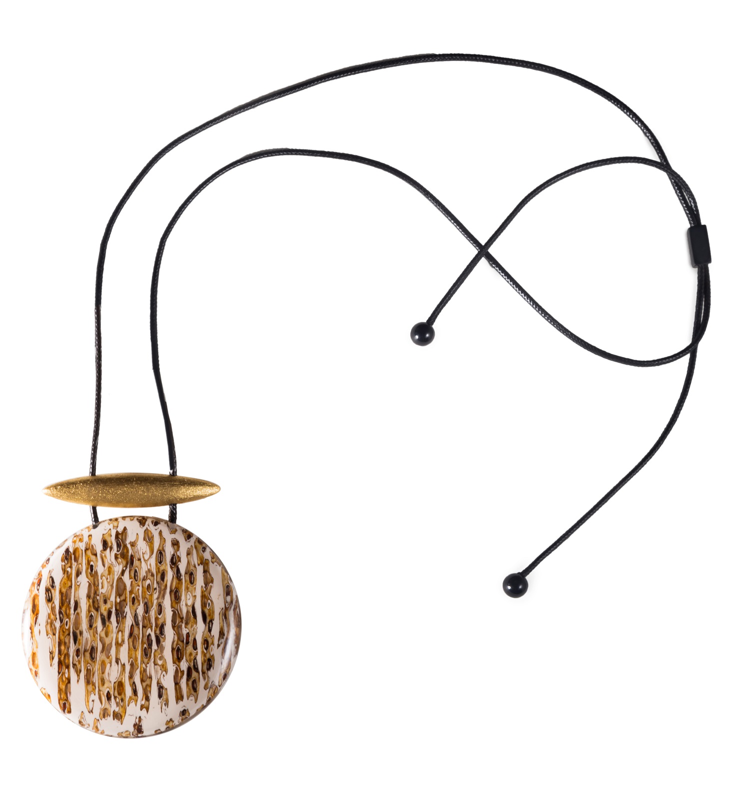 MIX_2294 Колье-подвеска круглая скользящая Elephant дерево, алюминий Mix Culture Santreyd 