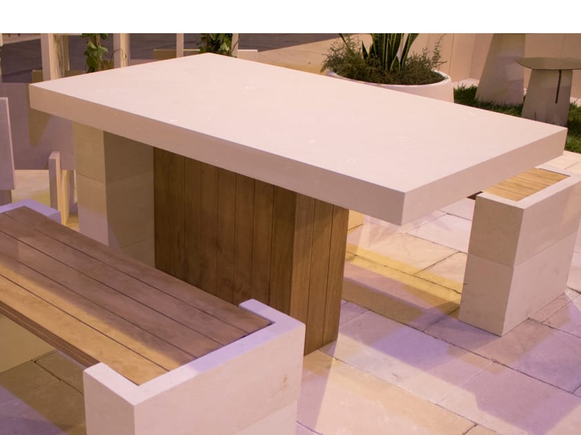 Прямоугольный садовый стол из камня Лечче PIMAR лук ARCH-00065321